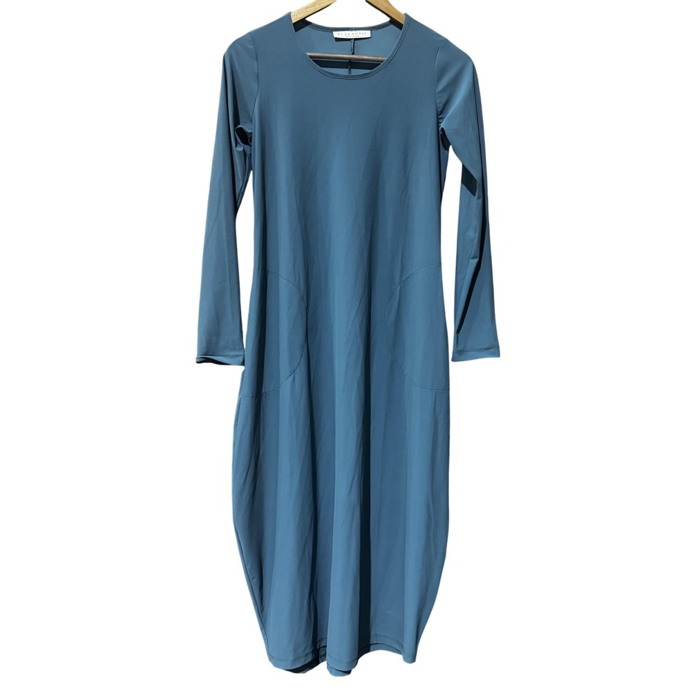Bryn Walker Dress Womens XXS Blue Long Sleeve Nylon Elastane Italian Fabric USA